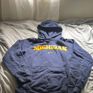 Nike Blue and Yellow Michigan Pullover Hoodie